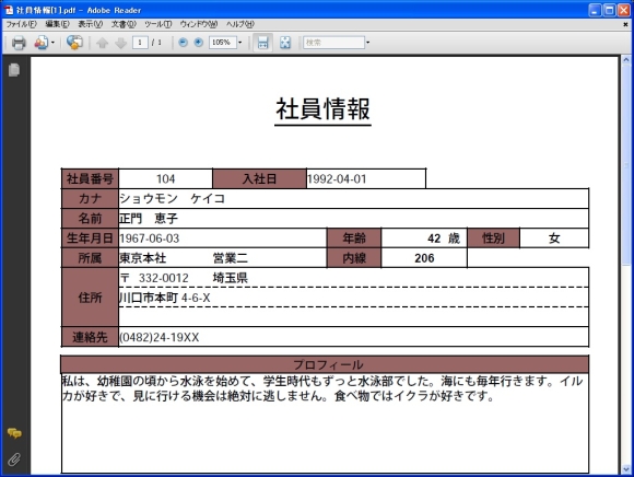 iReportの出力